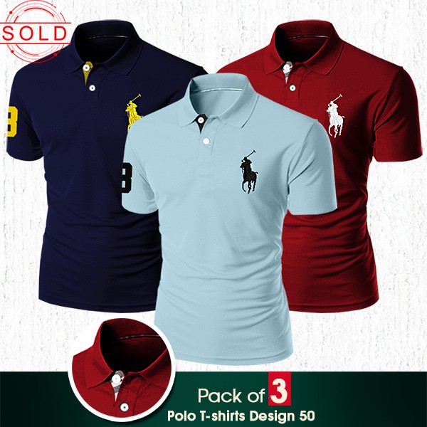 Pack of 3 Polo T-shirts Design 50